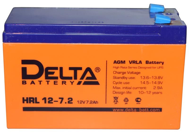 Аккумулятор Delta HRL 12-7.2 для ИБП