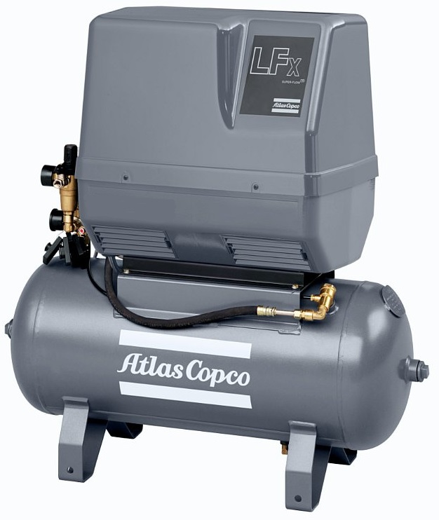 Поршневой компрессор Atlas Copco LFx 0,7 1PH на ресивере(90 л)